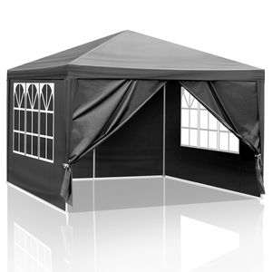 Gazebo Impermeabile 3x3m per Eventi all'Aperto - Tenda Nera per Matrimoni, BBQ e Catering - Product Image 2
