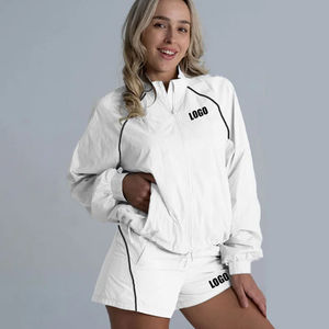 Chaqueta unisex con cuello alto y cremallera, informal, deportiva, con hombros caídos, holgada, ligera, para primavera y otoño - Product Image 3