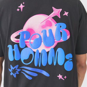 T-shirt pour homme de haute qualité en polyester, 100 % coton, imprimé en relief, brodé, méthode d'impression numérique - Product Image 2