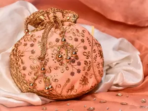 Classic Fashion Embroidery Mirror Work Ethnic Indian Embroidered Latest Design Women <b>Wedding</b> Party Gift <b>Handbag</b> Coin Potli Bags - Product Image 1