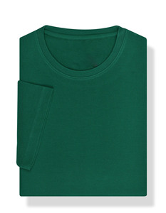 Camiseta de Algodón Verde para Hombre, Manga Larga, Cuello Redondo, Tejido Waffle, Corte Regular Informal, Transpirable, Suave, Cómoda y Ligera - Product Image 1