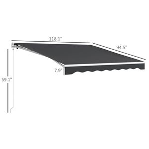 Tenda da Sole Elettrica Retrattile 3x2,4m con Protezione UV, Manovella Manuale e Telecomando per Terrazzo - Product Image 3