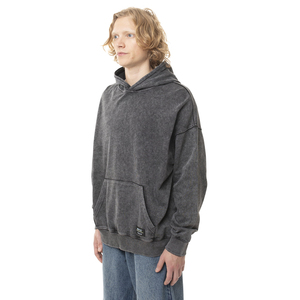 Sudadera con Capucha Oversize para Hombre, de Algodón French Terry, Color Liso, Casual, con Bolsillo Frontal, Tejido de Punto con Efecto Lavado Ácido, 300g, para Invierno - Product Image 3
