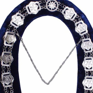Collar Masónico de Alta Calidad, Plateado en Terciopelo, Collares de Cadena Metálica para Maestros Masónicos de la Mejor Calidad, Servicio OEM - Product Image 3