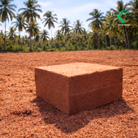 Cocopeat Certifié ISO/RHP, Bloc de 5 kg, Fibre de Coco, Faible EC, 75L, Faible Teneur en Impuretés, Doublement Lavé, Biodégradable, Écologique, Haute Capacité d'Absorption d'Eau