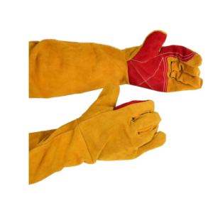 Guantes de Soldadura de Cuero Vacuno de Alta Calidad, Manga Larga, Resistentes al Fuego, Antiestáticos, Multiusos, con Puño de Seguridad Flexible, 11 oz - Product Image 1