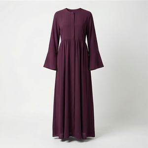 Nouvelle robe Abaya musulmane pour femmes, vêtements personnalisés, design uni avec plis, mode modeste de haute qualité - Product Image 1