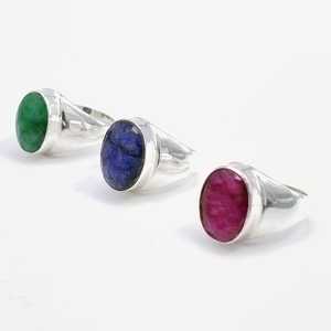Anillo turco unisex de plata de ley 925 con esmeralda facetada, estilo étnico, engaste de bisel, diseño para parejas, joyería de moda. - Product Image 3