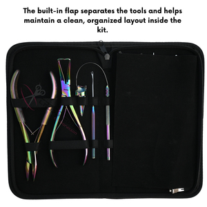 Wholesale Rainbow Hair Extension <b>tools</b> Set Iridescent Bead Crimper Removal <b>Tool</b> Wire Loop <b>Hook</b> <b>Tool</b> and Sectioning Clips Set - Product Image 5