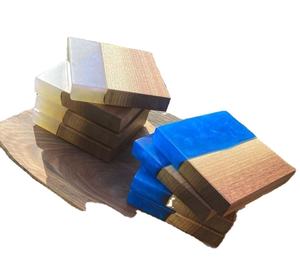 10X10 cm miroir poli 4 pouces bois et résine sous-verres pour boisson hôtel et Restaurant fournitures uniques décoration de Table sous-verres - Product Image 5