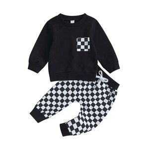 Ensemble de survêtement streetwear deux pièces personnalisé pour enfants, vente en gros, hiver, chaud, écologique, respirant, en molleton de coton, avec sweat à capuche à taille élastique - Product Image 2
