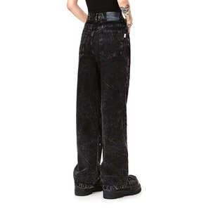 Jeans American Vintage de Pierna Recta con Efecto Desgastado para Verano, Unisex, Lavado Medio, Negro, Transpirables, Ecológicos, de Secado Rápido - Product Image 2
