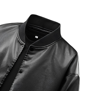 Blouson Bomber Ample Personnalisé à Col Solide, Vêtement d'extérieur Streetwear Zippé à Marque Privée, Logo Brodé, Léger, Vente en Gros - Product Image 3