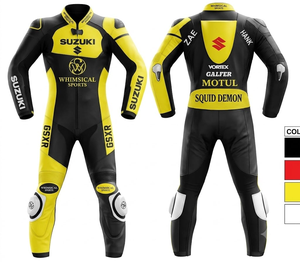 Unisex Zuzuzki Made to Measure Racing Jumpsuit/Traje Cowhide/Kangaroo Leather Track Racing Suit With Hump CE <b>Protectors</b> - Product Image 1