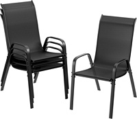 Chaise de salle à manger d'extérieur moderne, confortable, légère et empilable, avec structure en acier, maille respirante, écologique, pour appartement, patio, jardin