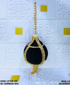 Bolso de Mano Craftstages Hecho a Mano con Diseño de Corazón Metálico y Perlas, Forro de Satén, Cierre de Solapa, Multifuncional, Capacidad de 1-1.9L, para Bodas - Product Image 3