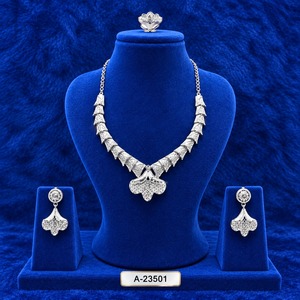 MOLL JEWELLERS – ensemble de bijoux classiques tibétains en Zircon plaqué platine, collier, boucles d'oreilles, design géométrique pour femmes, mariage, A-23499 - Product Image 5