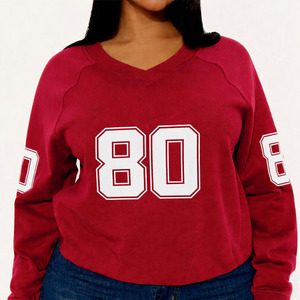 Sudadera Oversize de Forro Polar para Mujer con Estampado de Número Universitario, Estilo Casual, Diseño Personalizado, Sudadera con Capucha de Lujo - Product Image 5