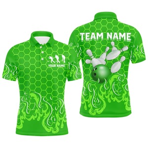 Custom <b>Bowling</b> Polo Shirt Men's Short Sleeve Sublimated Print 100% Polyester Quick Dry Team Name Personalized Front Back Design - Product Image 3