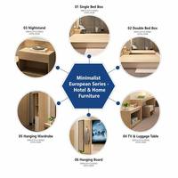 Juego de Muebles para Habitación de Hotel, Solución Integral, Juego de Muebles de Lujo para Dormitorio de Hotel con Cabecera de Cama, Gabinete y Sofás