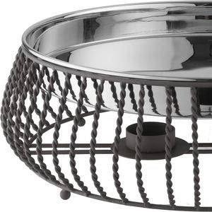 Hammered Stainless Steel Food Warmer Round <b>Buffet</b> <b>Server</b> with Twisted Wire Basket Stand for Hotel Restaurant Catering Display - Product Image 5