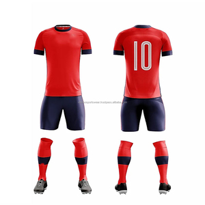 Ensemble d'uniformes de football personnalisés en polyester 100 %, maillots de football sublimés, tenues de sport de haute qualité 220g - Product Image 5