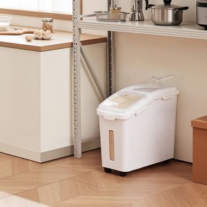 Contenitore Grande da 50L (11,4 Galloni) per Conservazione Riso, Dispenser Cibo per Cani, Contenitore per Ingredienti da Cucina, Cereali, Farina, Alimenti per Animali Domestici - Product Image 6