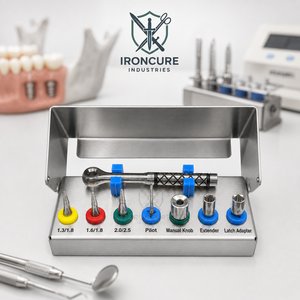 Kit professionnel de 10 pièces pour la préparation d'éclats osseux dentaires avec butées de profondeur, collecteur d'os, fraise trephine et extracteur - Product Image 4