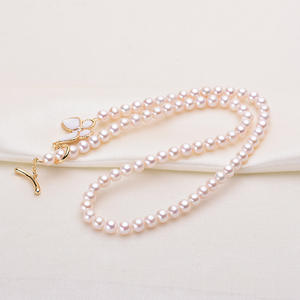 Collier en perles d'eau douce roses de 5 à 6 mm de Tilian Pearl, presque sans défaut, style papillon transparent avec des perles de 5 à 6 mm - Product Image 3