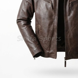 New Fashion Genuine <b>Sheepskin</b> Leather <b>Jacket</b> Men and Winter Outdoor Overcoat with Canvas Biker Style <b>Jackets</b> - Product Image 3