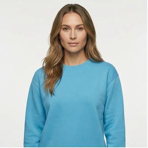 Ropa de Fitness para mujer, sudadera de lana con cuello redondo para gimnasio, cuello redondo bordado de gran tamaño, de alta calidad, Vintage liso, de alta calidad - Product Image 1