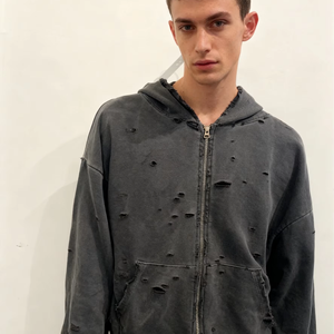 Sudadera con Capucha para Hombre Nesta Sports con Logotipo Personalizado Bordado, 100% Algodón, Lavado Vintage, Estilo Desgastado, Lavado Ácido - Product Image 1