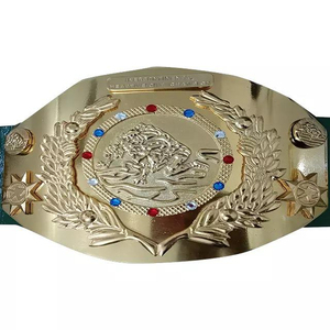 Muzamin Apparel World Heavy Weight Championship Leather Wrestling Trophy Belt-Eco-Friendly Waterproof Customizable Packaging - Product Image 1