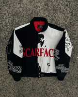 Veste personnalisée Scarface Design « THE WORLD IS YOURS » en toile rigide, style racing
