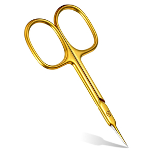 Produit tendance de couleur dorée, outil de soin personnel, ciseaux à cuticules pour couper les peaux mortes, lame droite et tranchante, personnalisation possible. - Product Image 1
