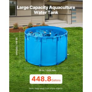 Vasca per Pesci Rotonda Pieghevole in PVC da 170 Litri con Telaio Stabile per Koi e Pesci Rossi - Product Image 2