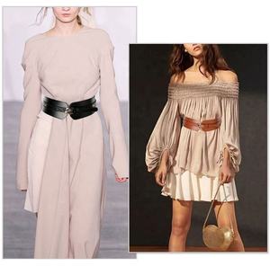 Ceinture large pour femme en cuir PU extensible avec boucle en alliage – Accessoire simple et élégant - Product Image 2