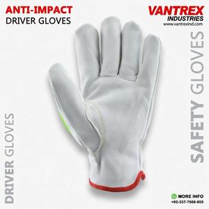 Best Selling OEM TPR Impact Protective -Lined Adjustable Fit Elastic Cuff Keystone Thumb <b>Driver</b> Safety <b>Gloves</b> Goatskin Leather - Product Image 4