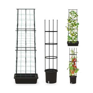 Grandes jardinières 2 pièces avec treillis pour concombres et tomates, utilisation intérieure et extérieure - Product Image 1