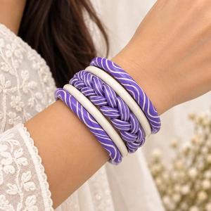 Bracelet jonc minimaliste en résine pour femme, bijou de mode quotidien, finition lisse, design fait main, accessoires cadeaux en gros - Product Image 2