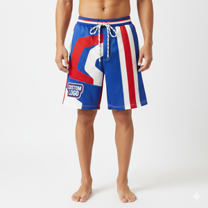 กางเกงขาสั้นตาข่ายผู้ชายขายดี คุณภาพสูง โพลีเอสเตอร์ รับสกรีนโลโก้ กางเกงบาสเก็ตบอลตาข่าย ขาสั้น 5 นิ้ว - Product Image 1