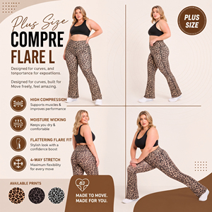 Leggings Estampados Personalizados OEM de Tallas Grandes para Mujer, Pantalones de Yoga con Corte Acampanado, Cintura Alta, Pantalones de Compresión para Gimnasio y Entrenamiento - Product Image 5