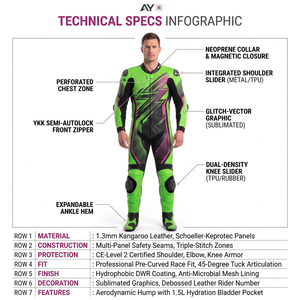 Combinaison de course moto professionnelle pré-coupée, aérodynamique, certifiée CE, avec logo avant, en cuir de kangourou, une pièce, pour piste, personnalisable OEM - Product Image 5