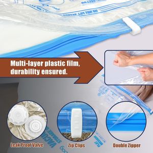 12 sacs de rangement sous vide jumbo pour vêtements, couettes et couvertures, sacs de rangement sous vide jumbo pour la literie (12J) - Product Image 5