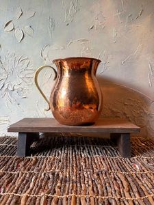 Copper jug set for home decor aesthetic metal <b>water</b> serving set with <b>glasses</b> stylish kitchen dining table drinkware - Product Image 2