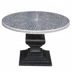 ILAHI's Bone Inlay <b>Table</b> Modern Design Agate Detailing <b>Storage</b> Portable Home Furniture - Product Image 2