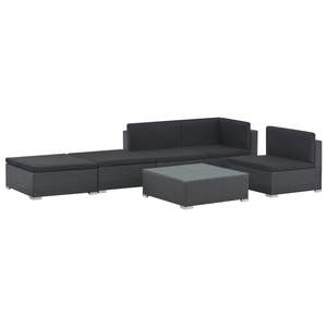 Conjunto Modular Grande para Jardín, Sofá de Ratán Sintético Negro - Product Image 2