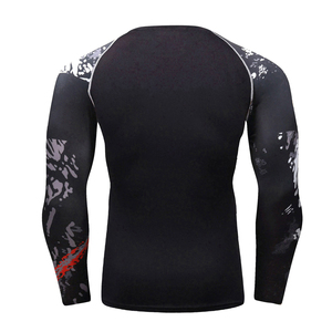 เสื้อแรชการ์ดพิมพ์ลายป้องกันแสงแดด UPF 50+ สำหรับผู้ชาย ขายส่ง เหมาะสำหรับกีฬาจิวยิตสู แขนยาว แห้งเร็ว สำหรับเล่นเซิร์ฟ แบบซับลิเมชั่น - Product Image 6