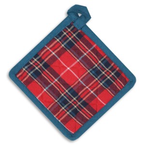 Porte-plat 100% coton écologique, résistant au four, à séchage rapide, avec motifs rayés et à carreaux, pour Noël. - Product Image 3