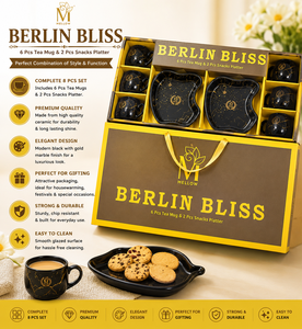 Luxury Black Gold 8-Piece Melamine Serving Set with Printing <b>Gift</b> Box Easy to Wash & Custom Logo for Celebrations and Gifting - Product Image 4